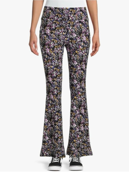 No Boundaries Pants - No Boundaries Boho Hipster Floral Flare Stretch Pants Blue SZ XL Juniors